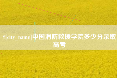 文昌中国消防救援学院多少分录取高考