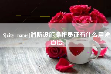 文昌消防设施操作员证有什么用途百度