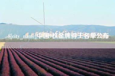 文昌中国9枚金牌得主名单公布