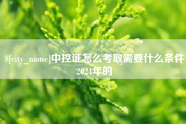 文昌中控证怎么考取需要什么条件2024年的