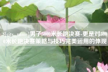 文昌男子5000米长跑决赛-更是对5000米长跑决赛策略与技巧完美运用的体现