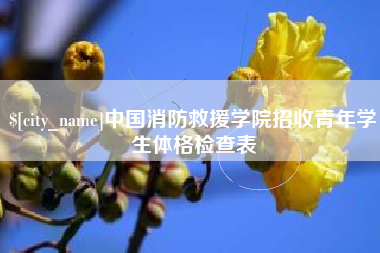 文昌中国消防救援学院招收青年学生体格检查表